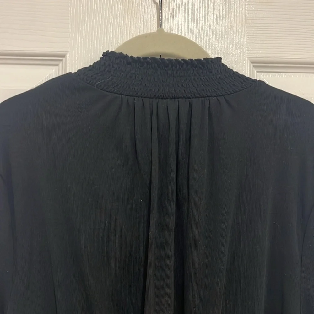 J. Crew Factory High Neck Ruffle Top Black Womens Size XL - Picture 4 of 9